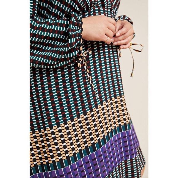 Anthropologie MAEVE Gianna Tunic Dress Long Sleeve printed Multi‎ size 0 - Picture 2 of 16